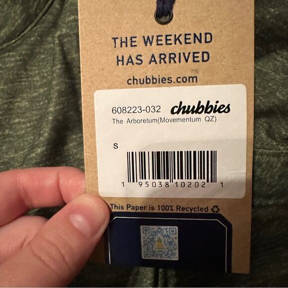 Chubbies The Arboretum Movement Green Quarter Zip‎ Long Sleeve Jacket Sz S NEW - Picture 10 of 10